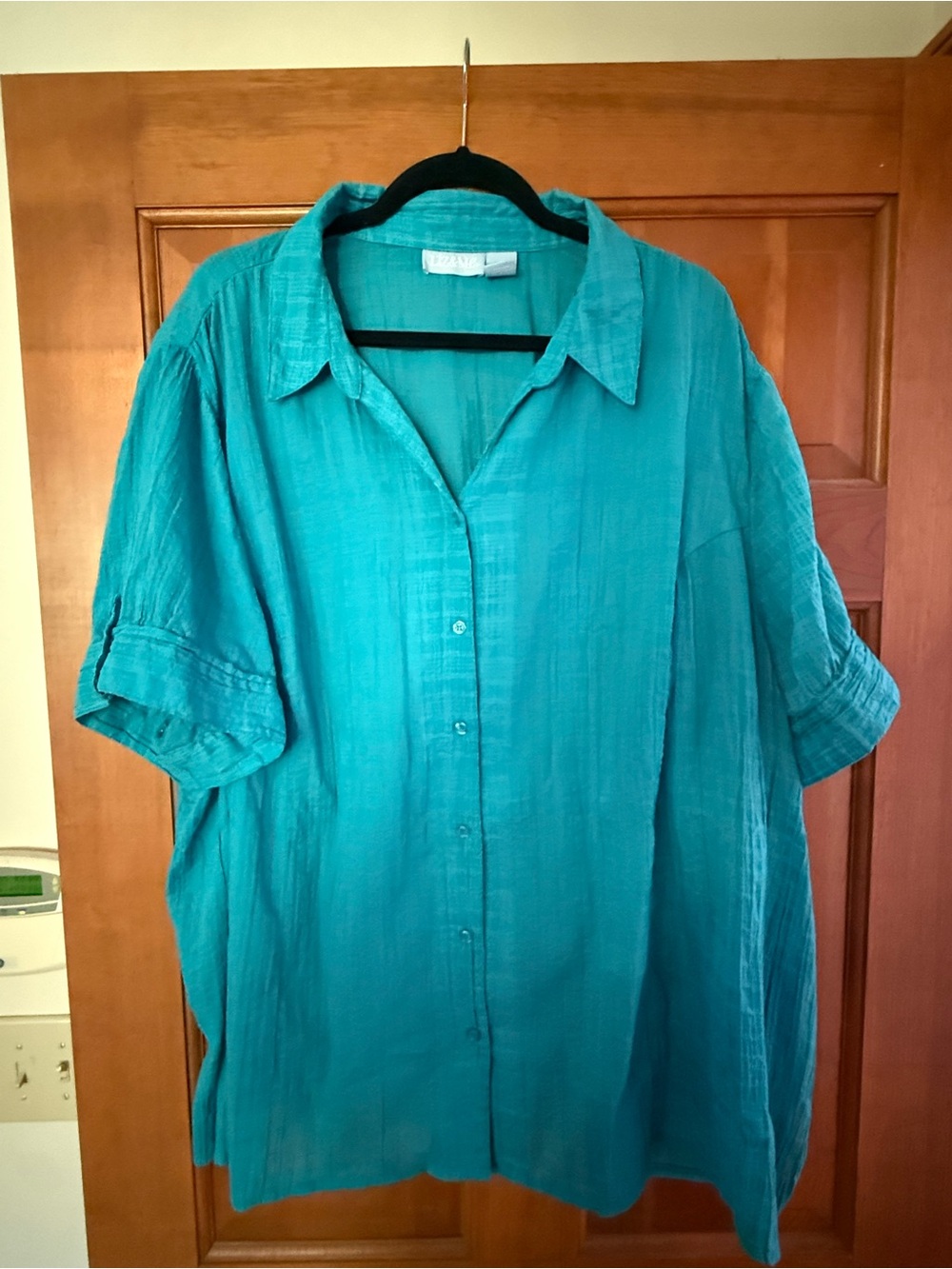 Liz & Me Short Sleeve Button Up Shirt Size 3X (26/28W)